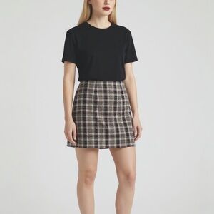 Vintage NYCV Black T-Shirt and Plaid Skirt
